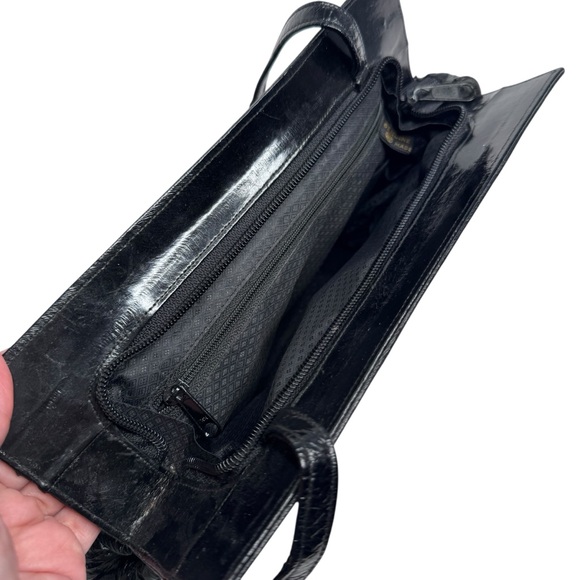 UNBRANDED BLACK EEL SKIN CROSSBODY BAG - Picture 7 of 8